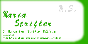 maria strifler business card